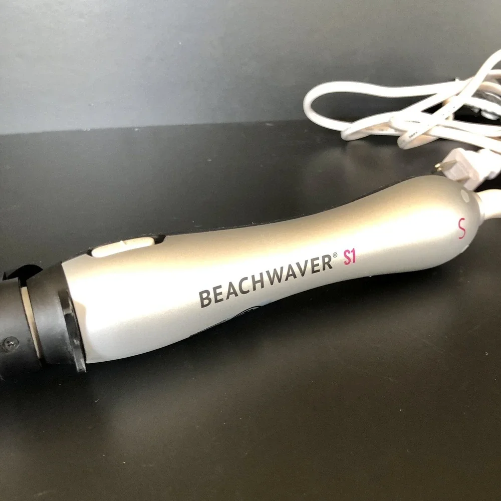 Beachwaver S1 Ceramic Dual Rotating Curling Iron Black & Silver Model BW1136S1